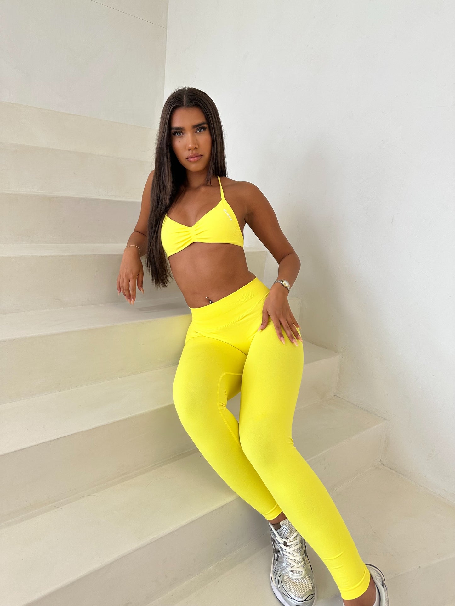 Yellow seamless leggings
