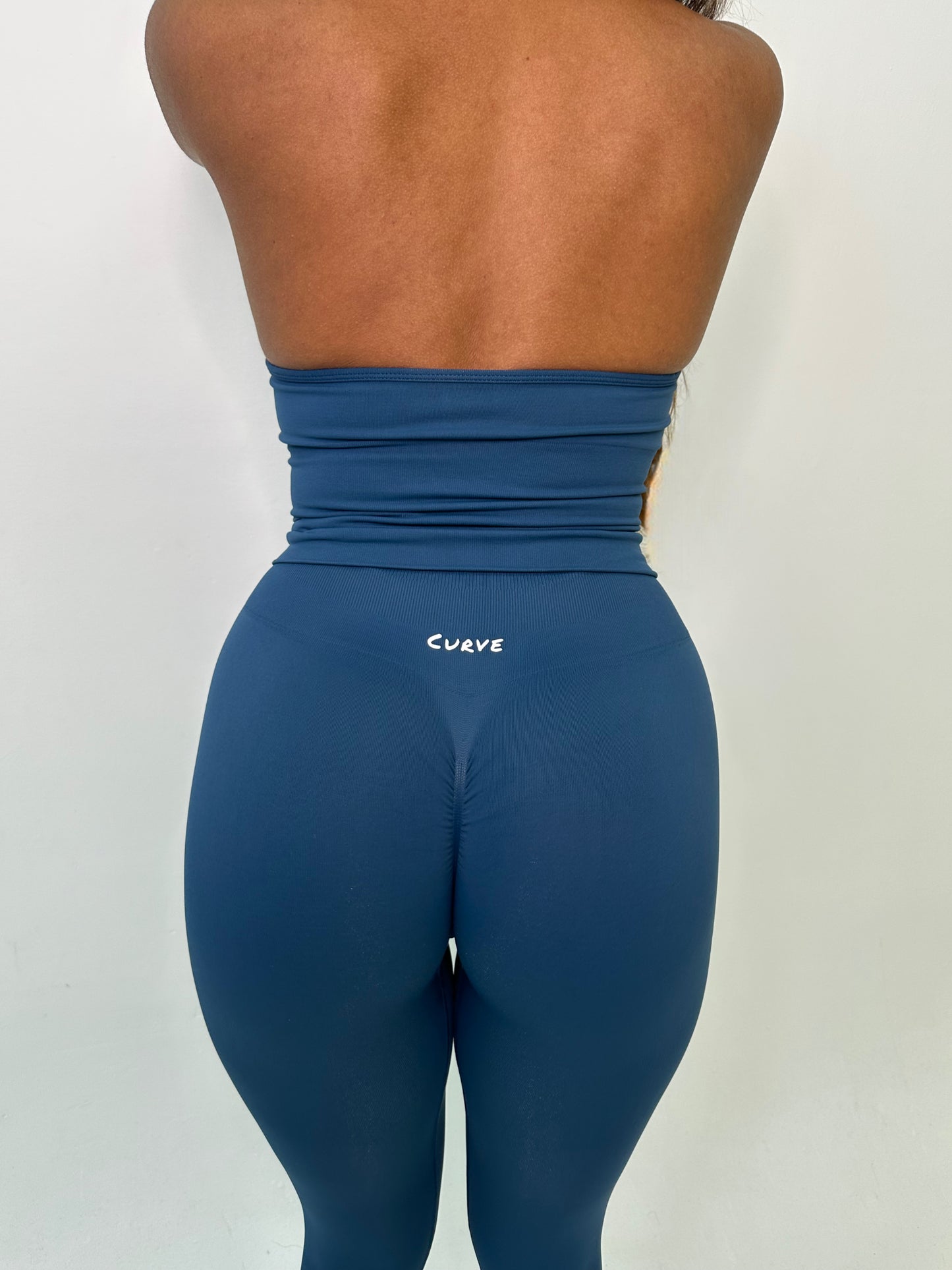 Blue halterneck legging 3 piece set