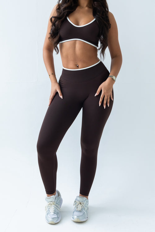 Brown contrast leggings