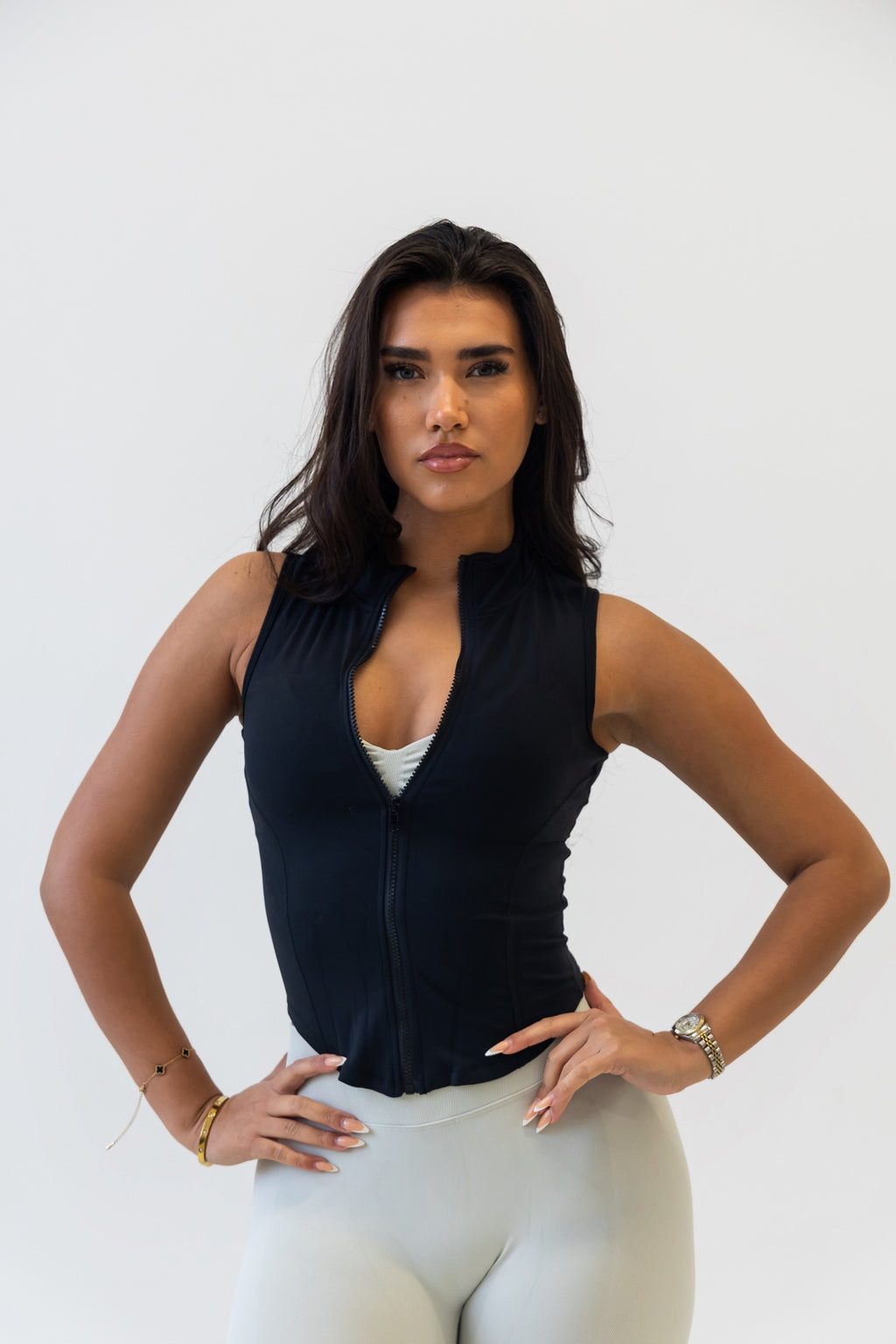 Black BBL sleeveless jacket