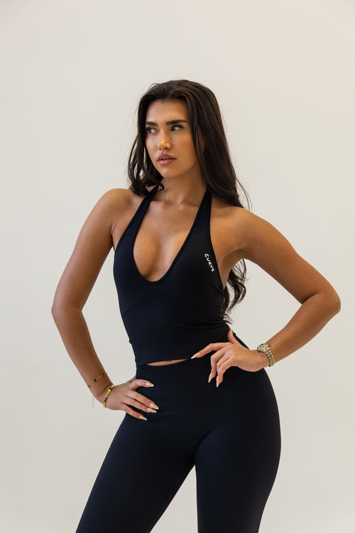 Black Halterneck legging 3 piece set