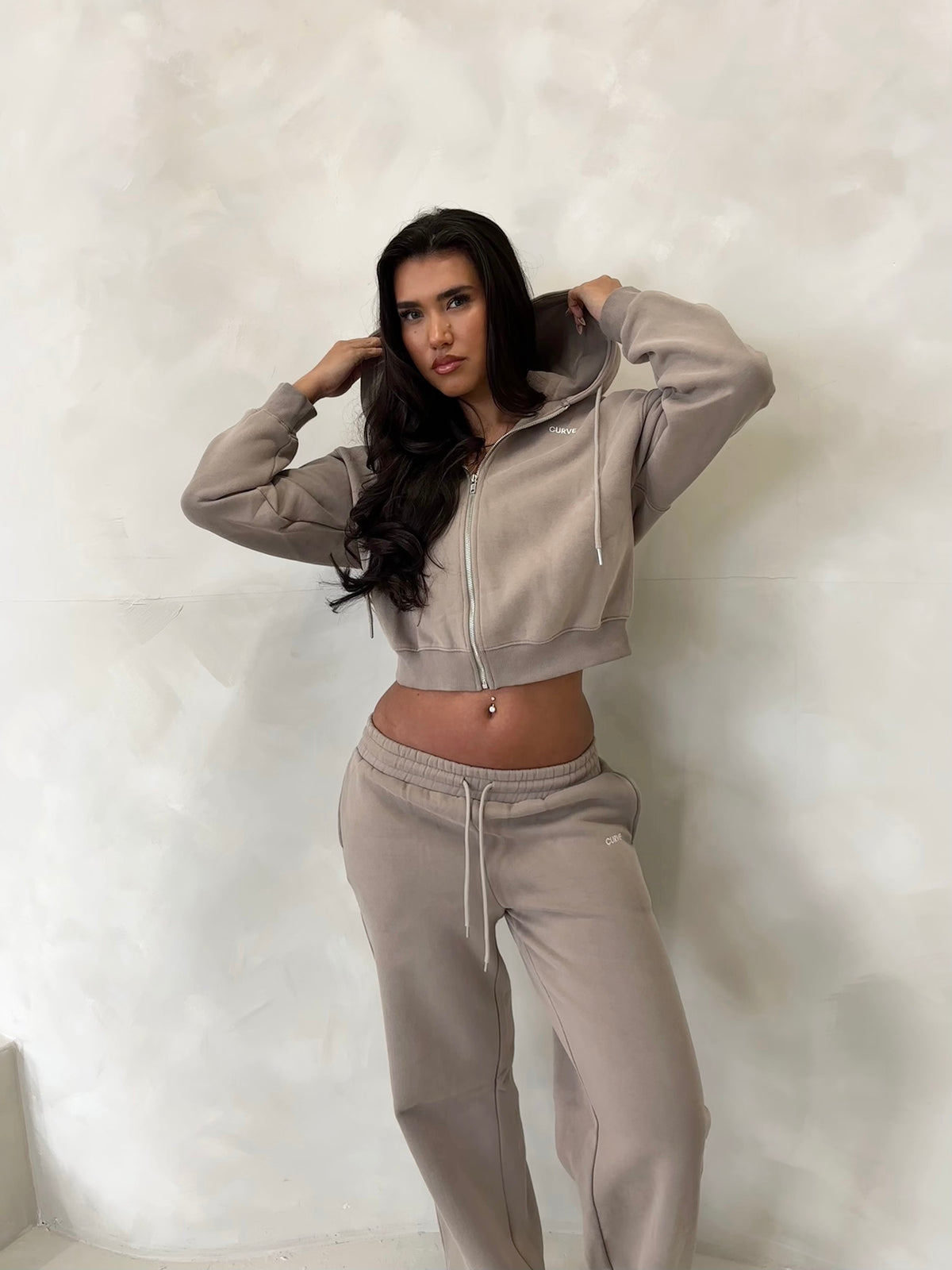 Stone zip up hoodie