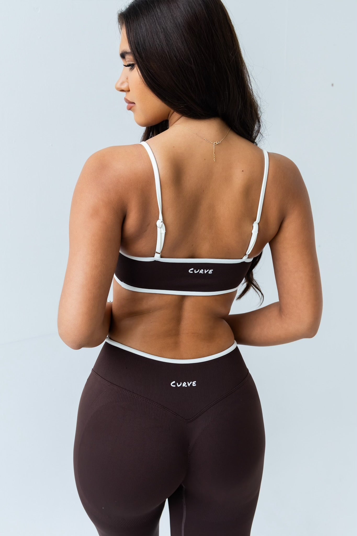 Brown contrast sports bra