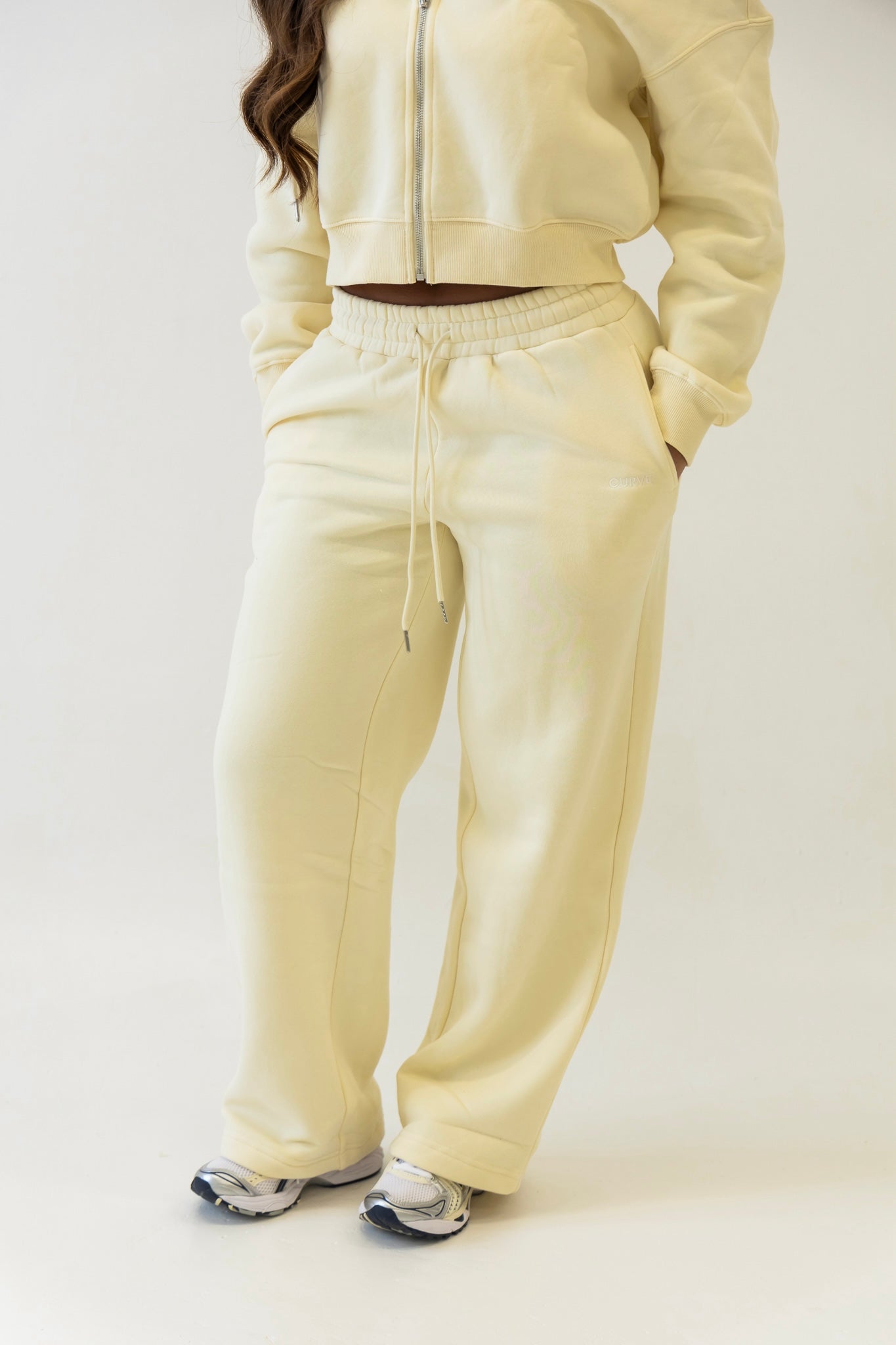 Butter Cream straight leg joggers