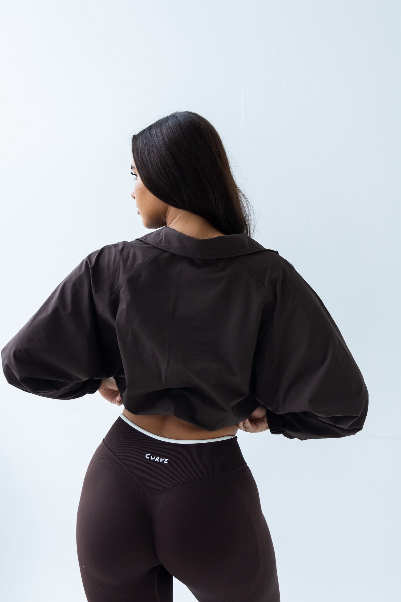 Brown windbreaker jacket