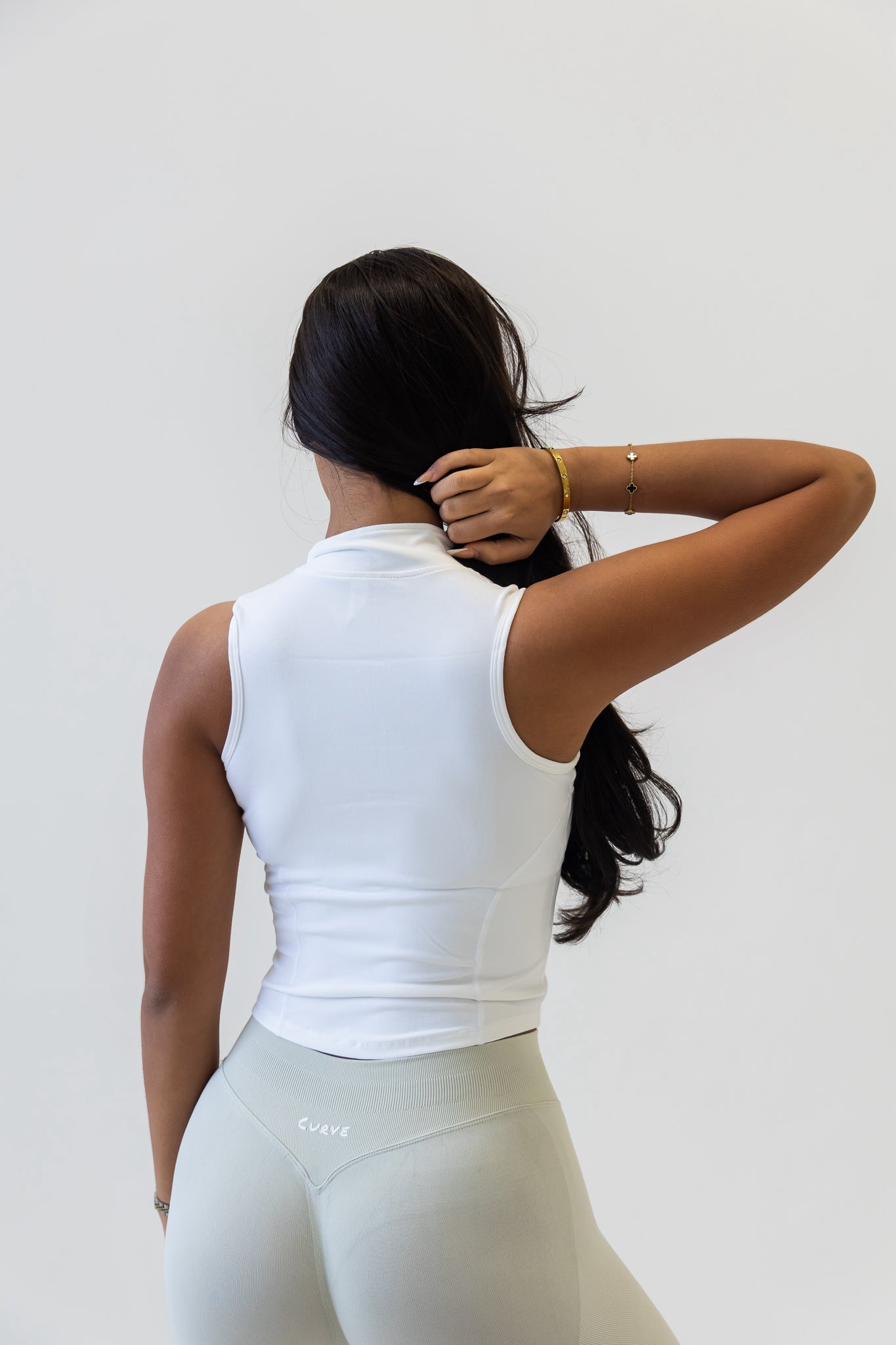 White BBL sleeveless jacket