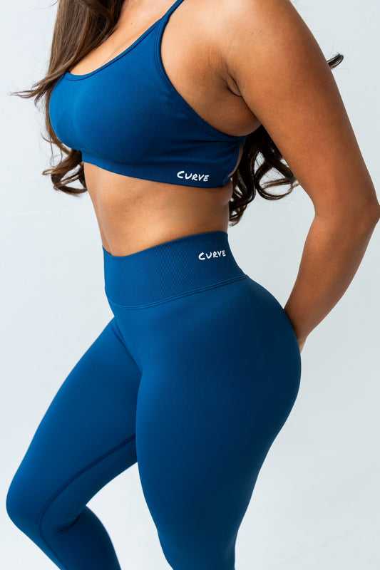 Navy V waist band leggings