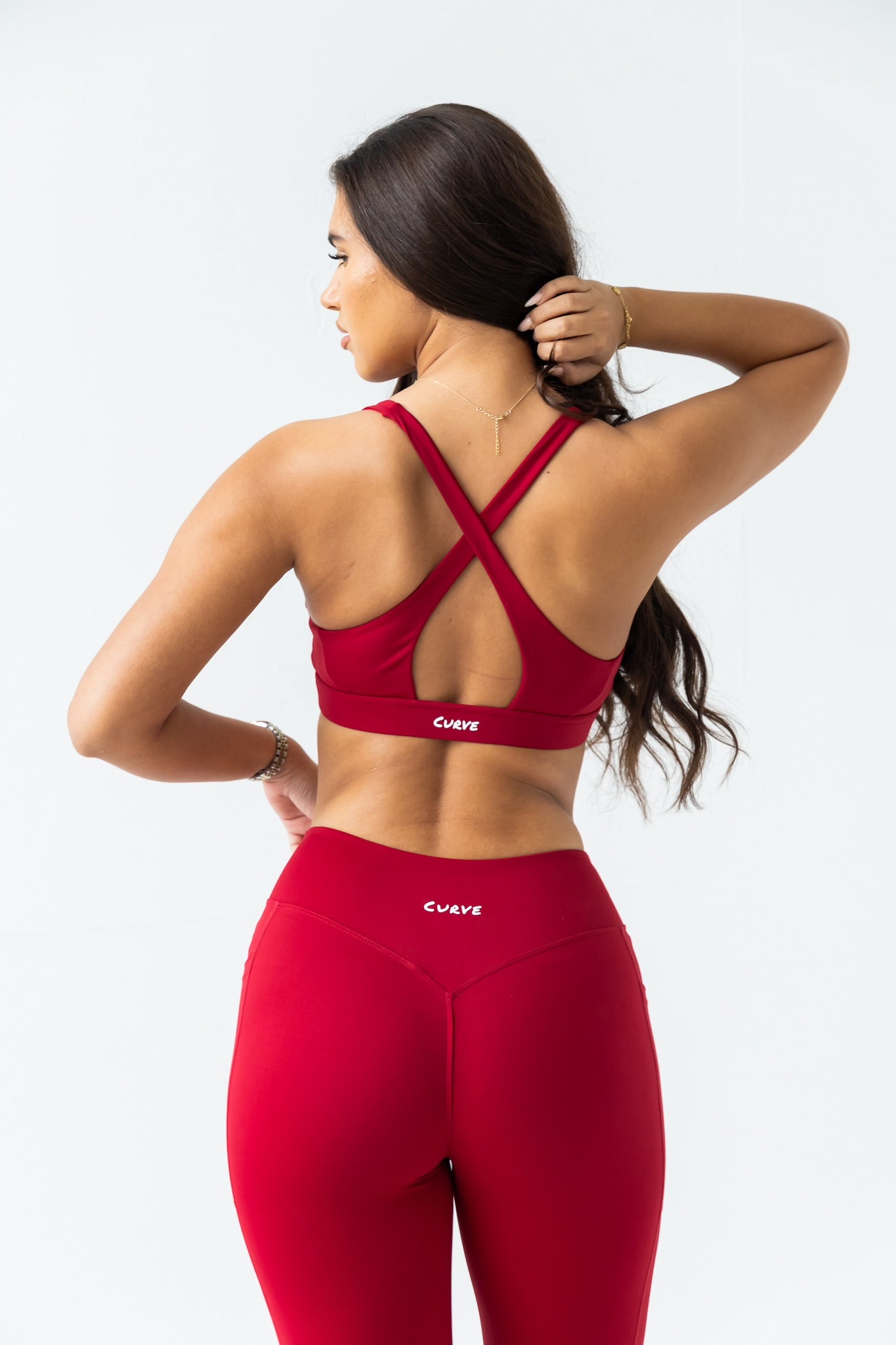 Maroon V waist band leggings