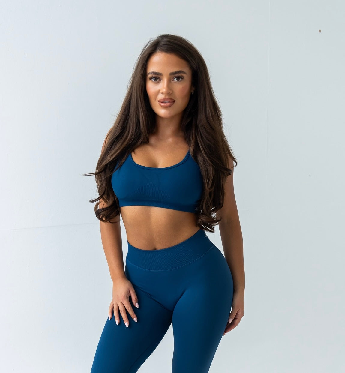 Navy strappy sports bra