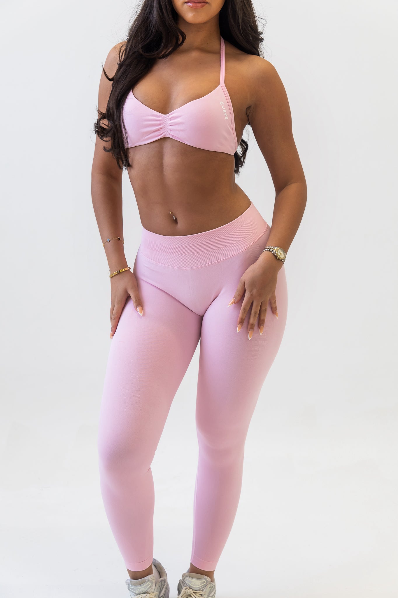 Pink scrunch seamless bra