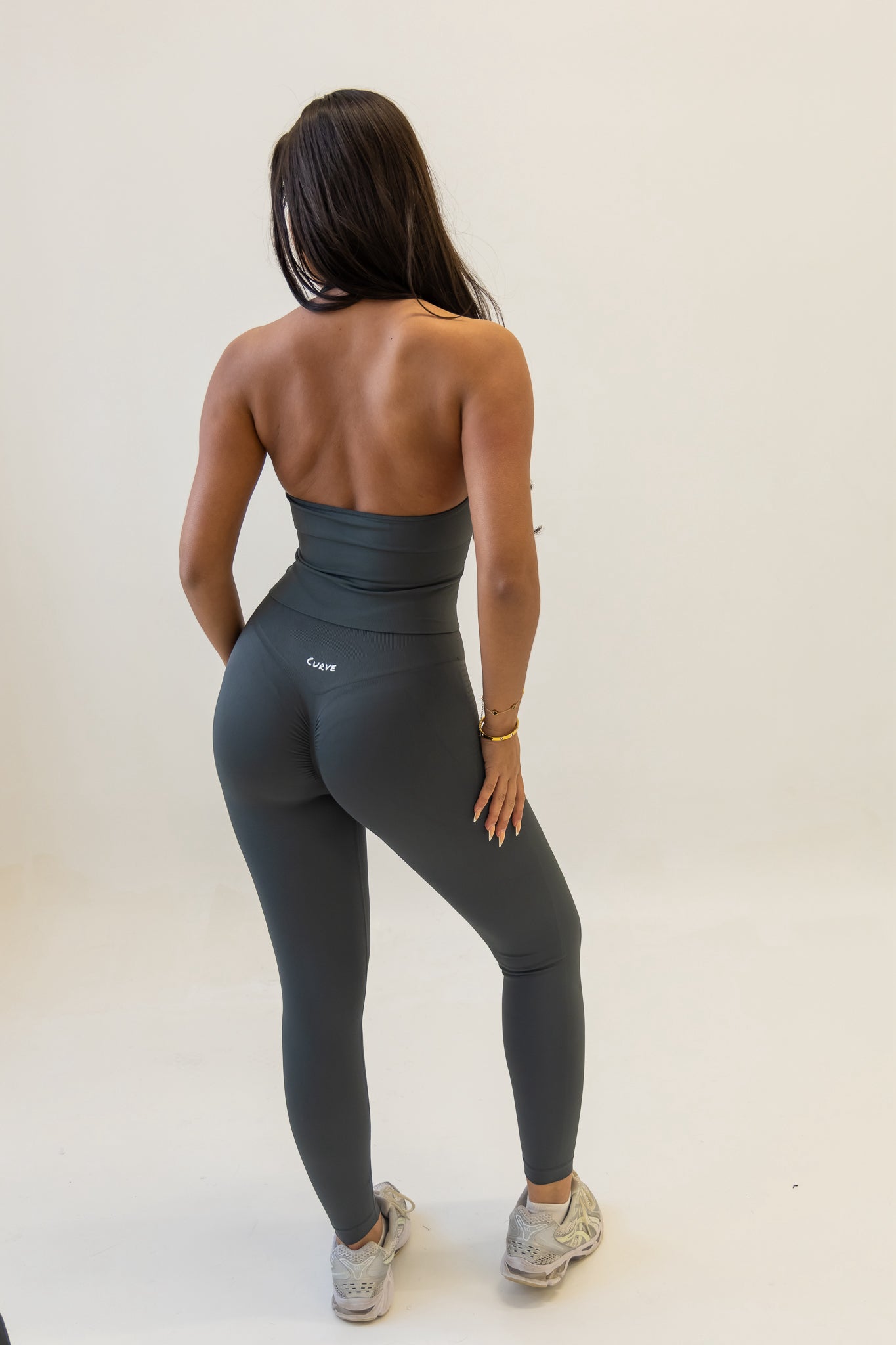 Charcoal halterneck 3 piece legging set