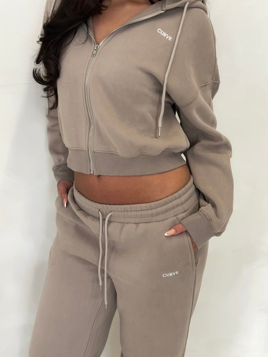 Stone zip up hoodie