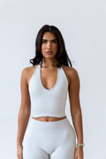 Ice grey halter neck top