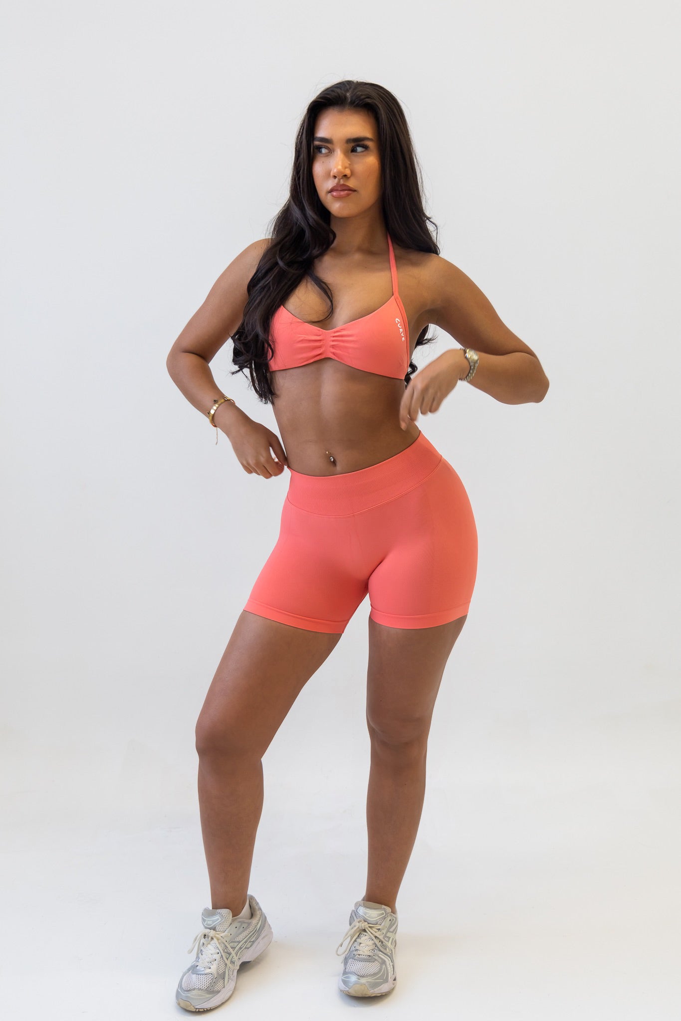 Coral scrunch seamless bra