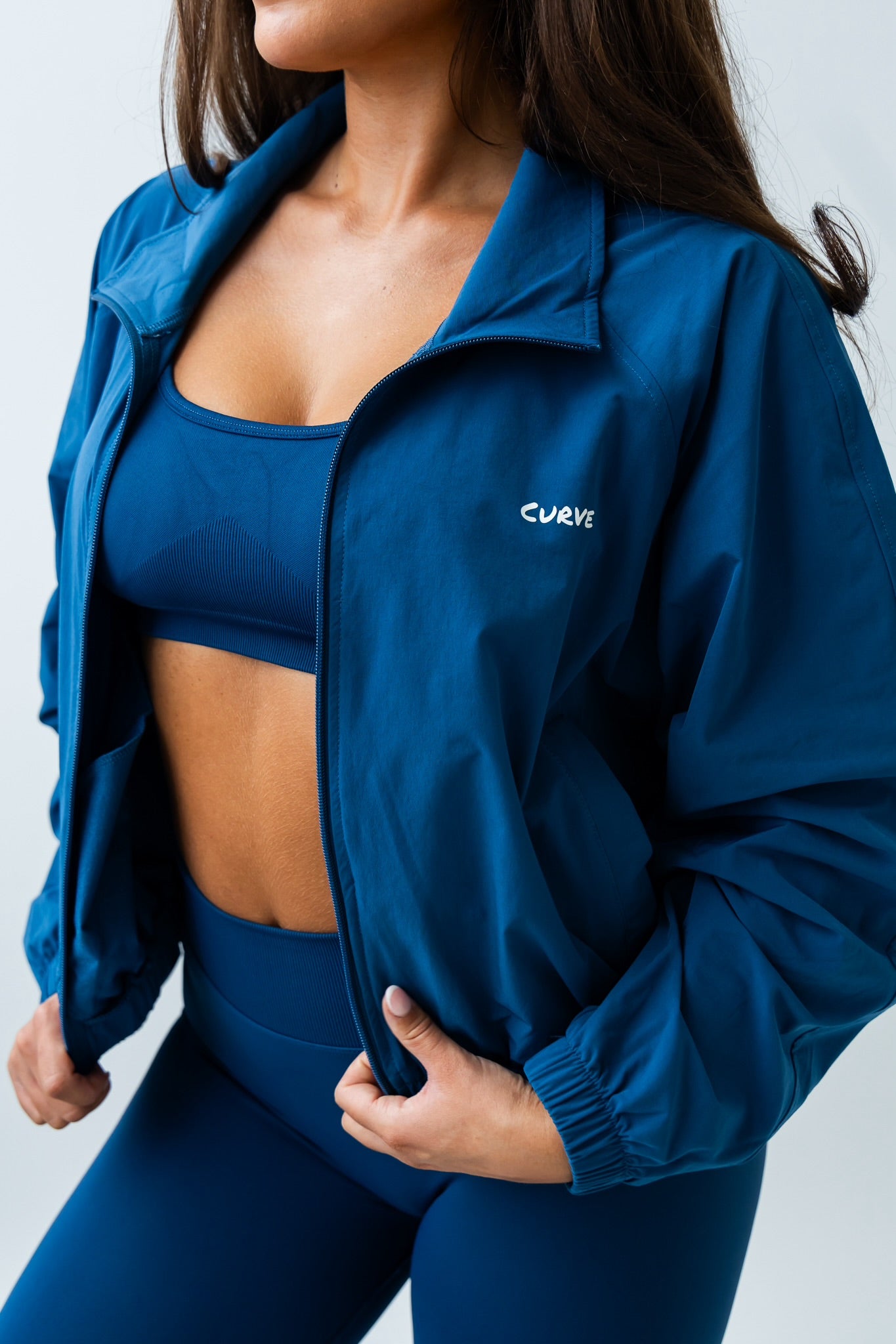 Navy windbreaker jacket