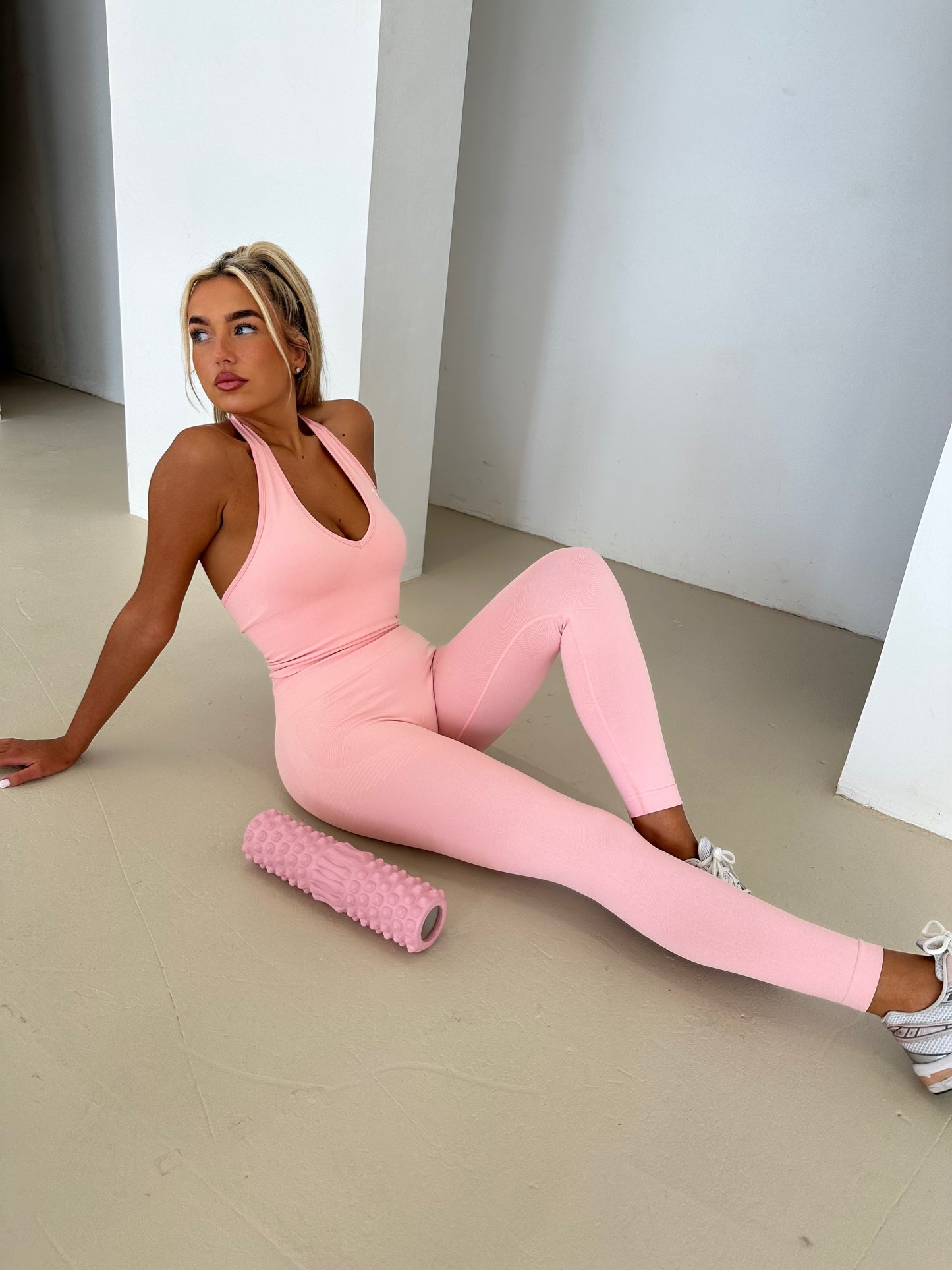 Pink Halterneck legging 3 piece set