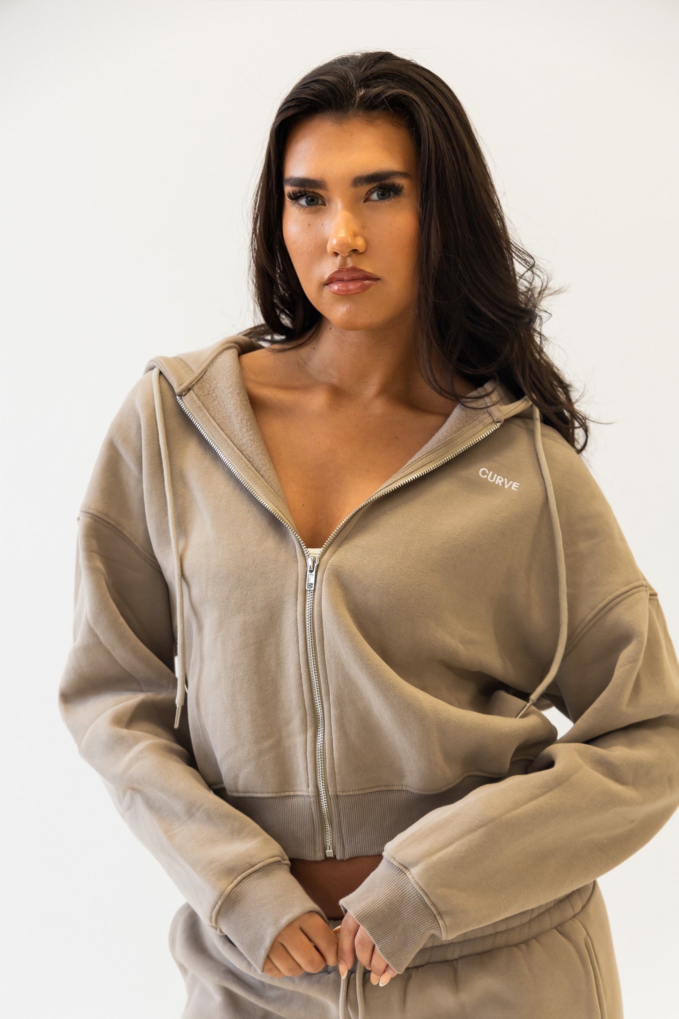 Stone zip up hoodie