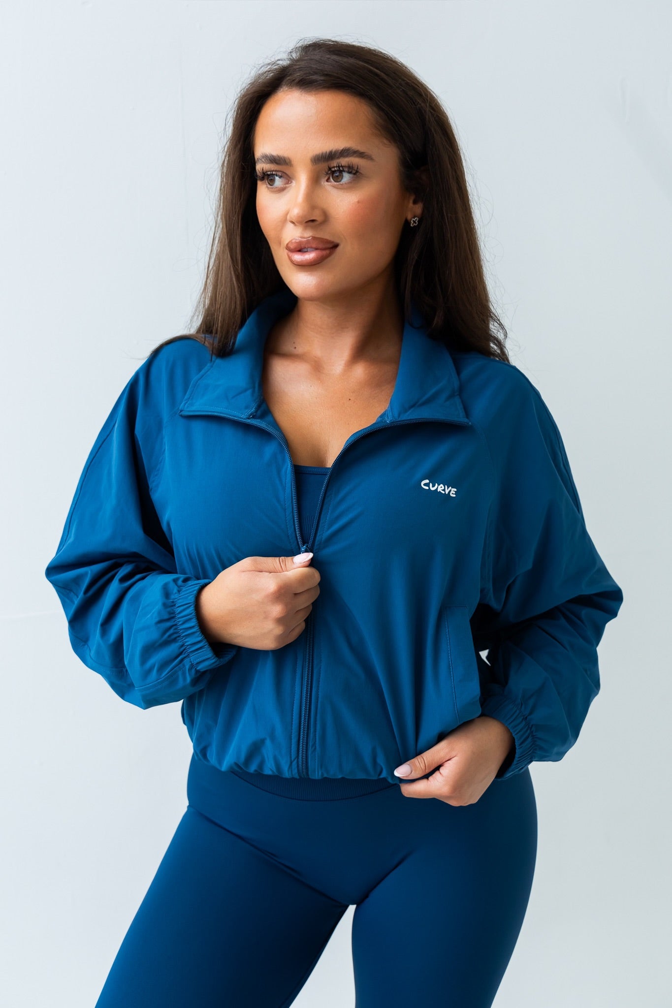 Navy windbreaker jacket