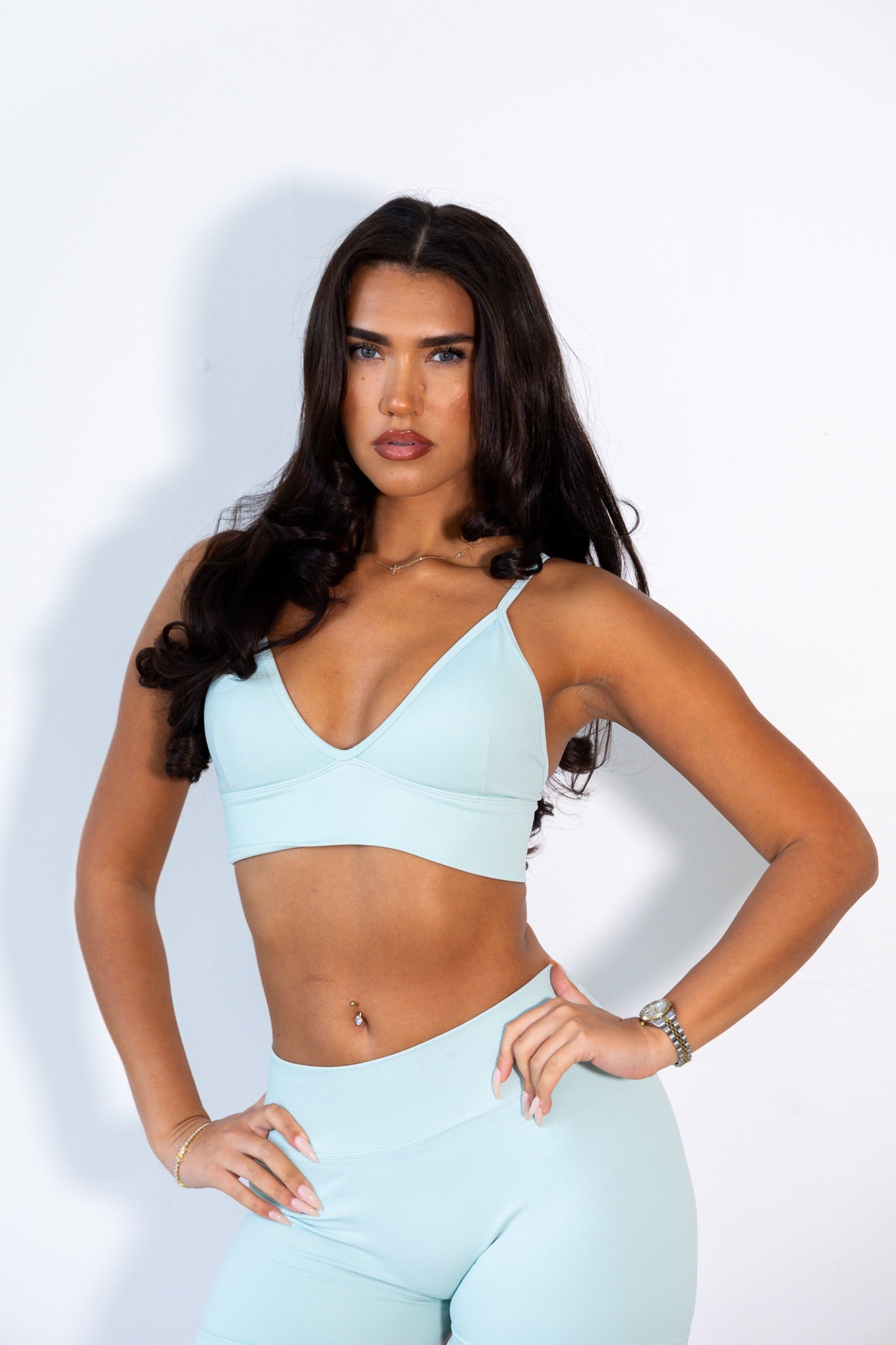 Teal mint green sports bra