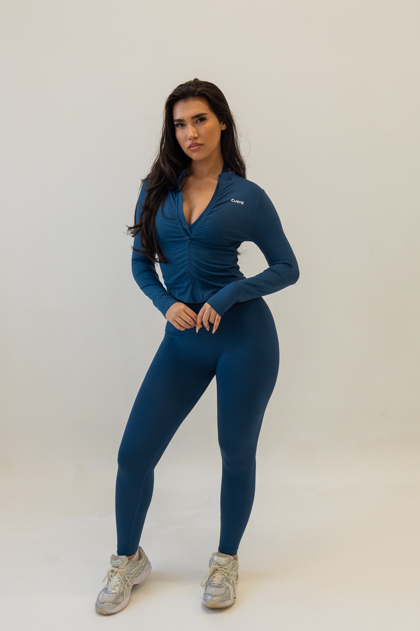 Blue halterneck legging 3 piece set