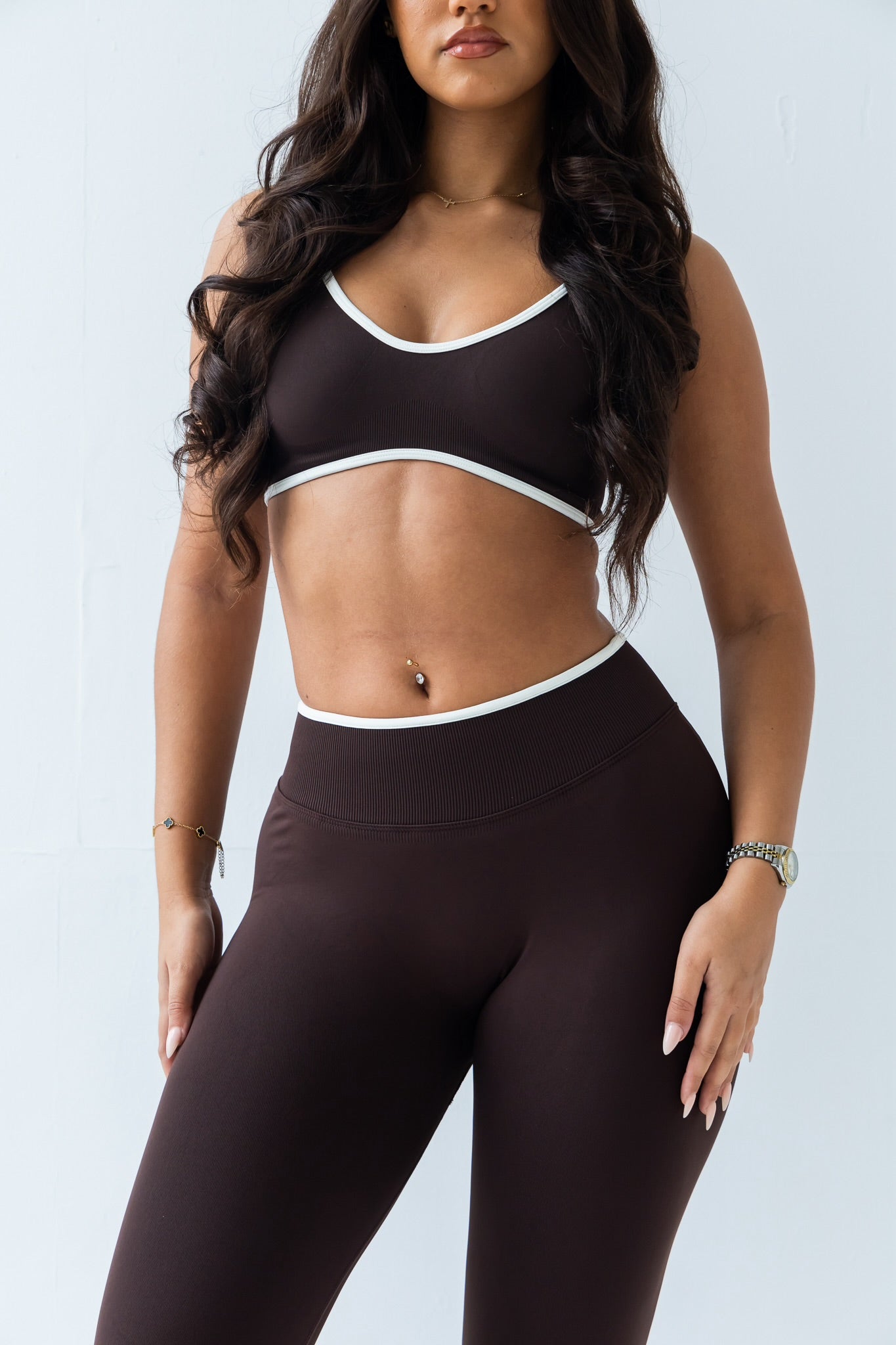 Brown contrast leggings
