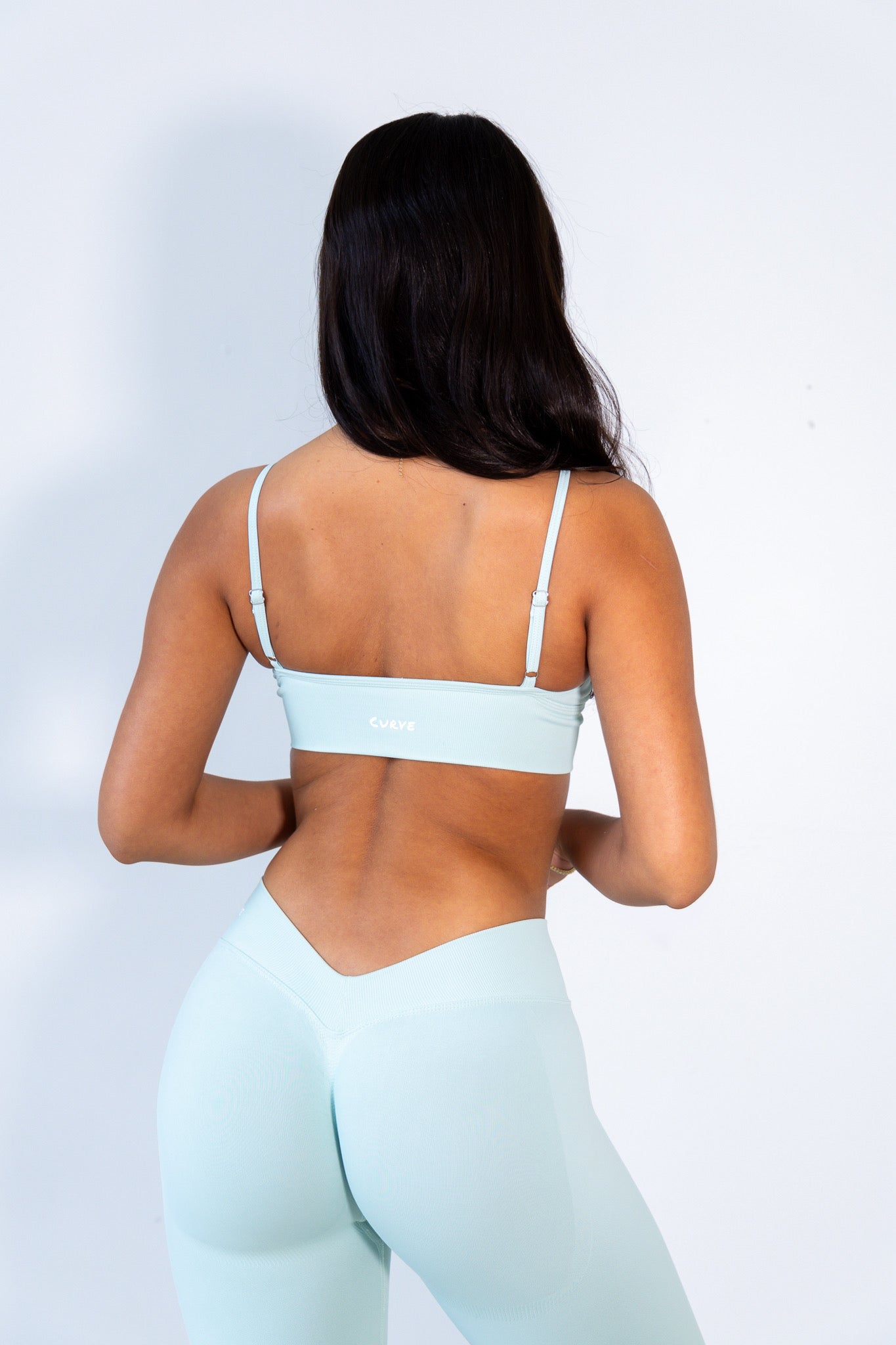 Teal mint green V waist band leggings