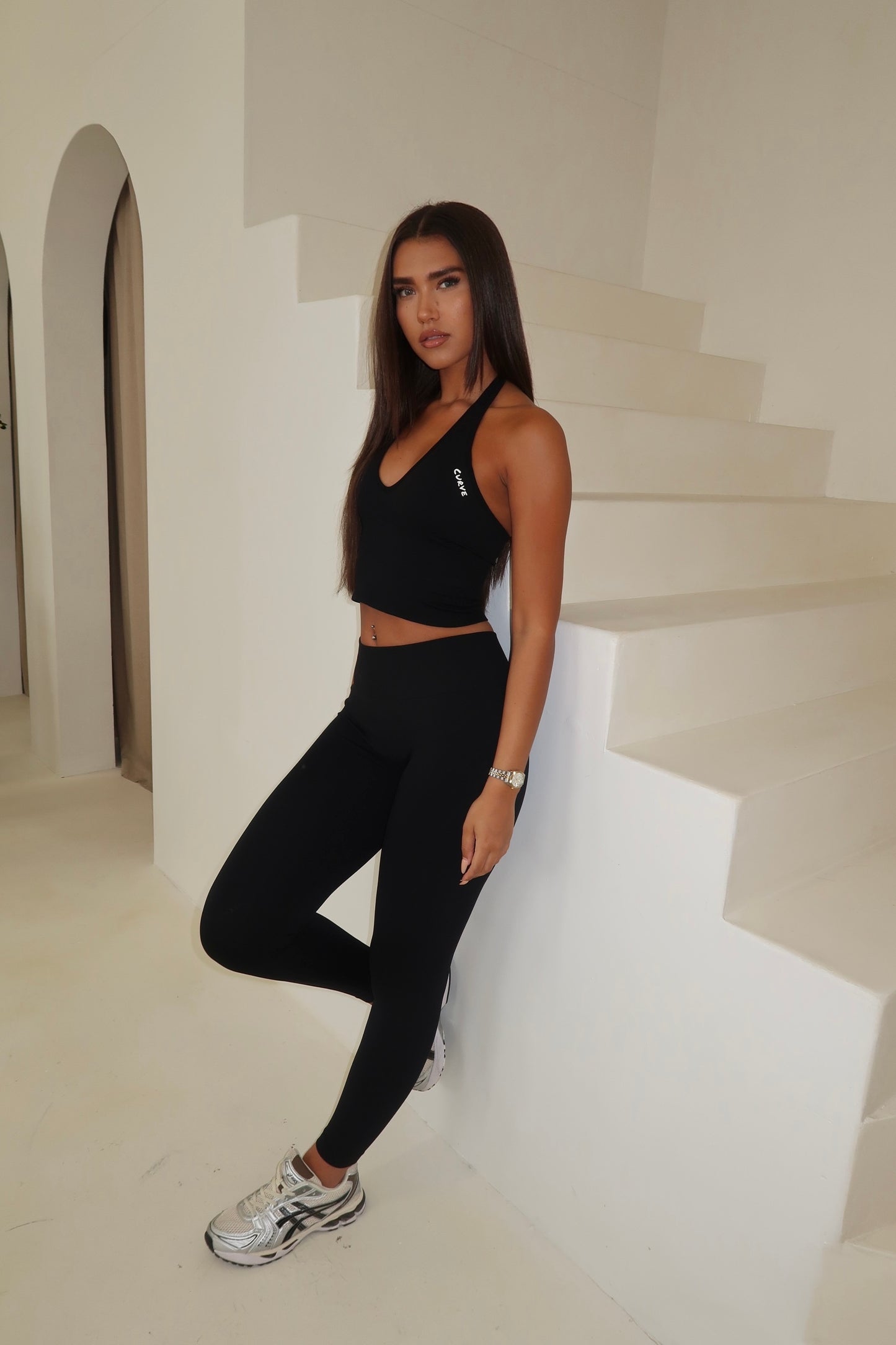 Black Halterneck legging 3 piece set