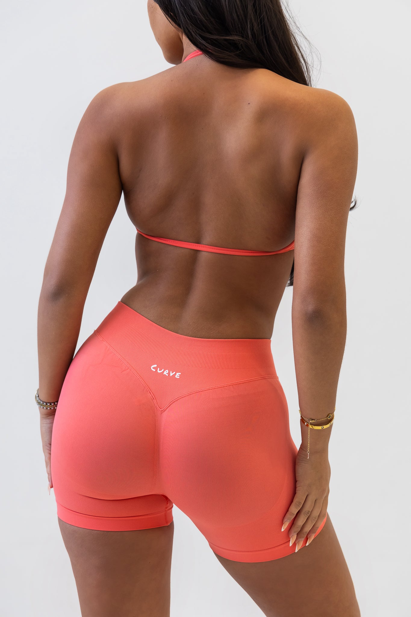 Coral scrunch seamless bra