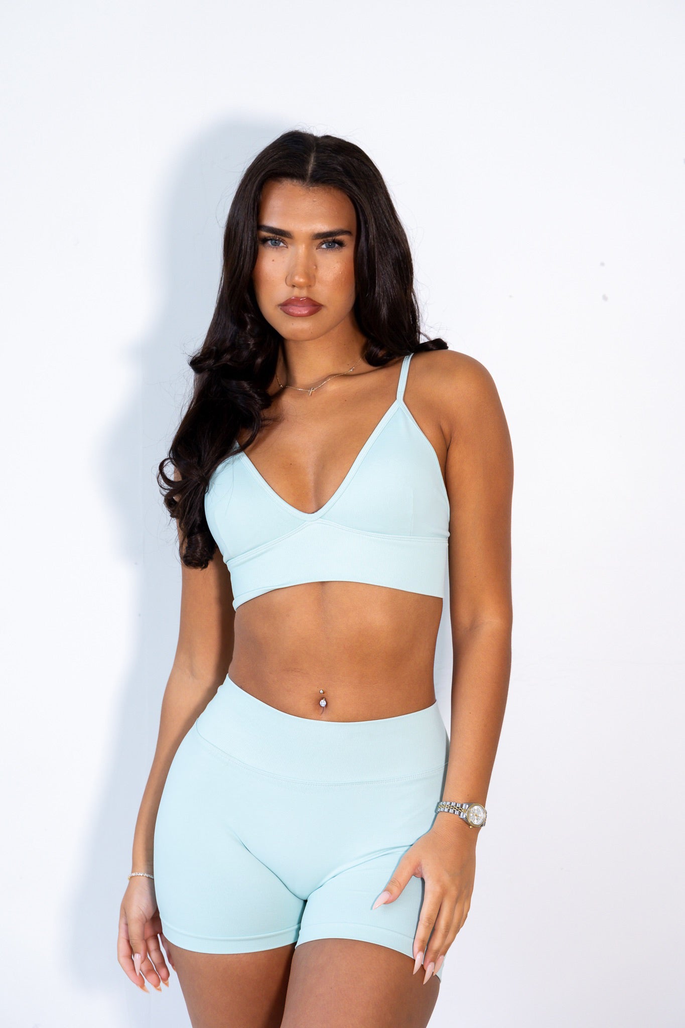 Teal mint green sports bra