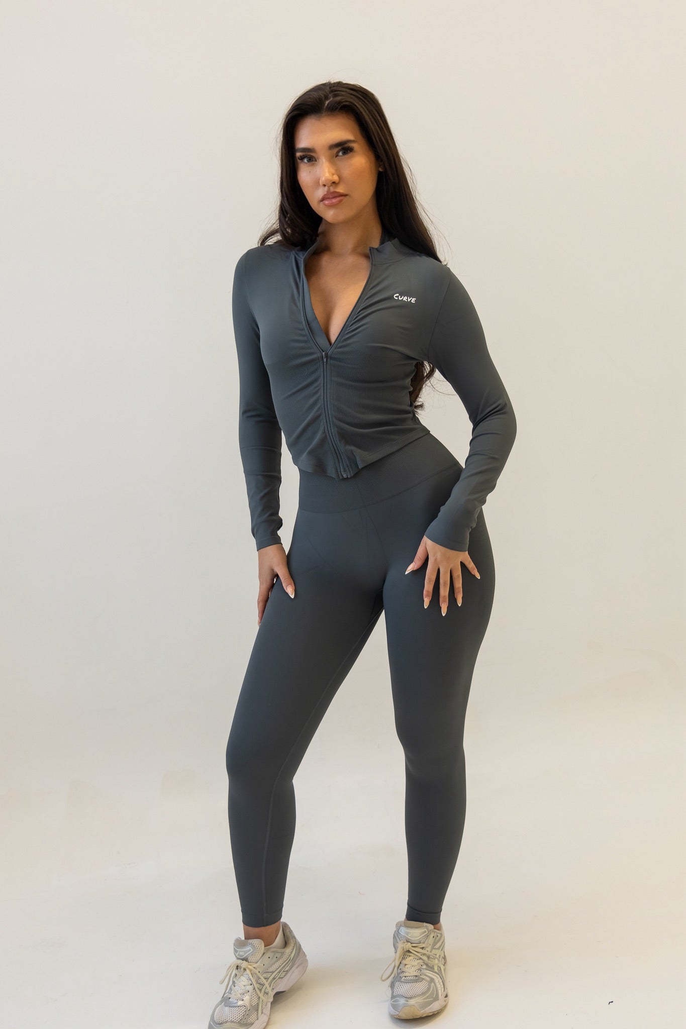 Charcoal halterneck 3 piece legging set